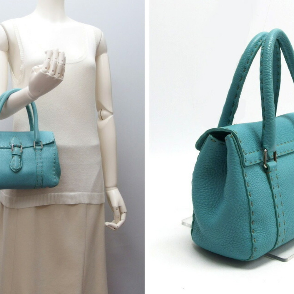 Fendi Selleria Mini Linda Bag Handbag Turquoise Blue - Picture 3 of 11